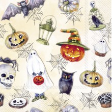 Салфетки 20бр Happy Halloween екрю